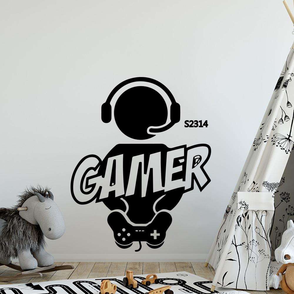 1pc 게이머 벽 아트 데칼 어린이 방 장식 게임 핸들 - Gaming Accessories For Room 리뷰 및 가격