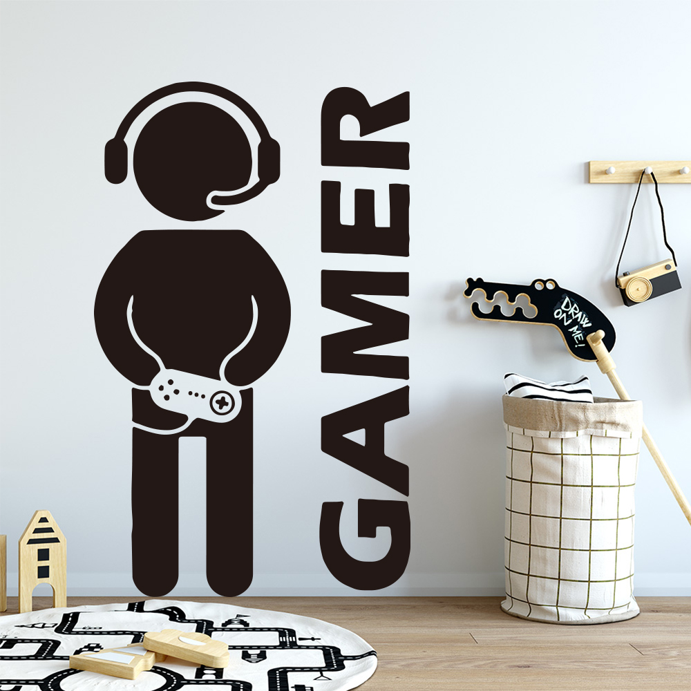1pc 게이머 벽 아트 데칼 어린이 방 장식 게임 핸들 - Gaming Accessories For Room 리뷰 및 가격