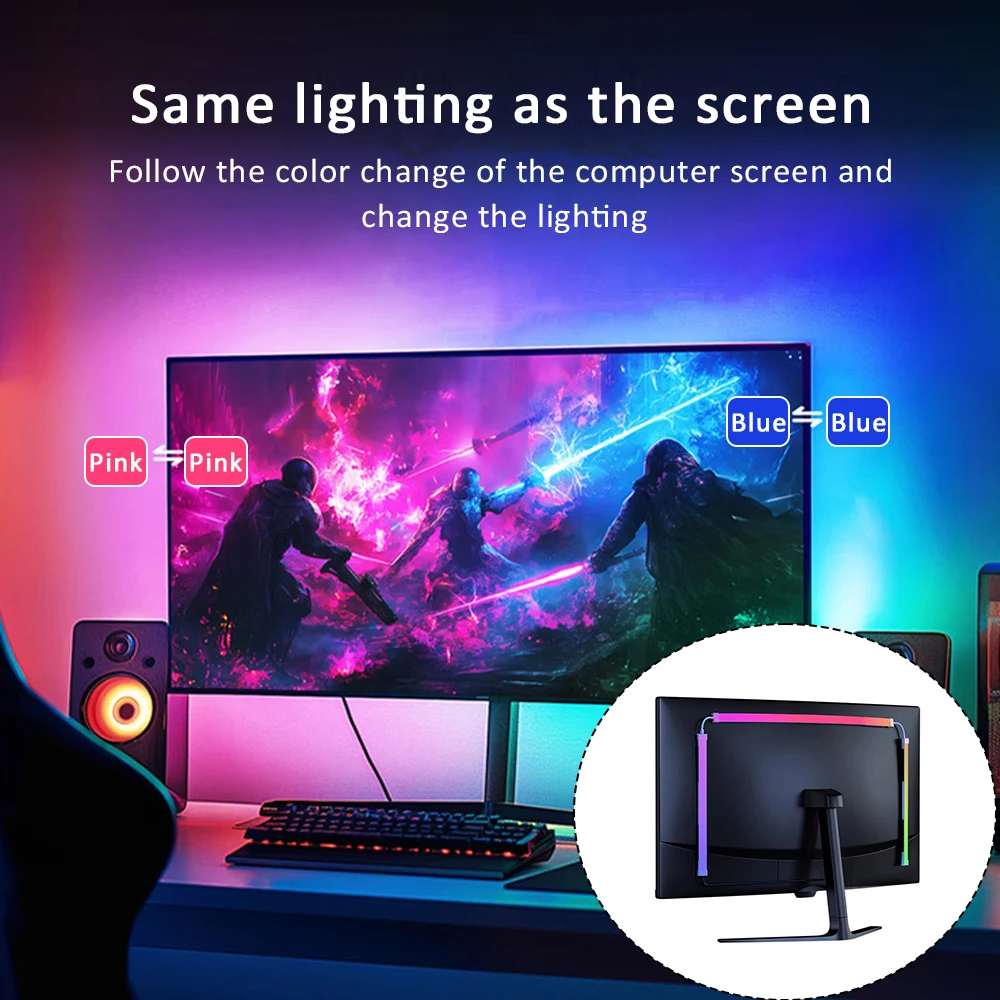 USB 컴퓨터 동기화 라이트 스트립 PC 스트립 조명  - Gaming Accessories For Room 리뷰 및 가격